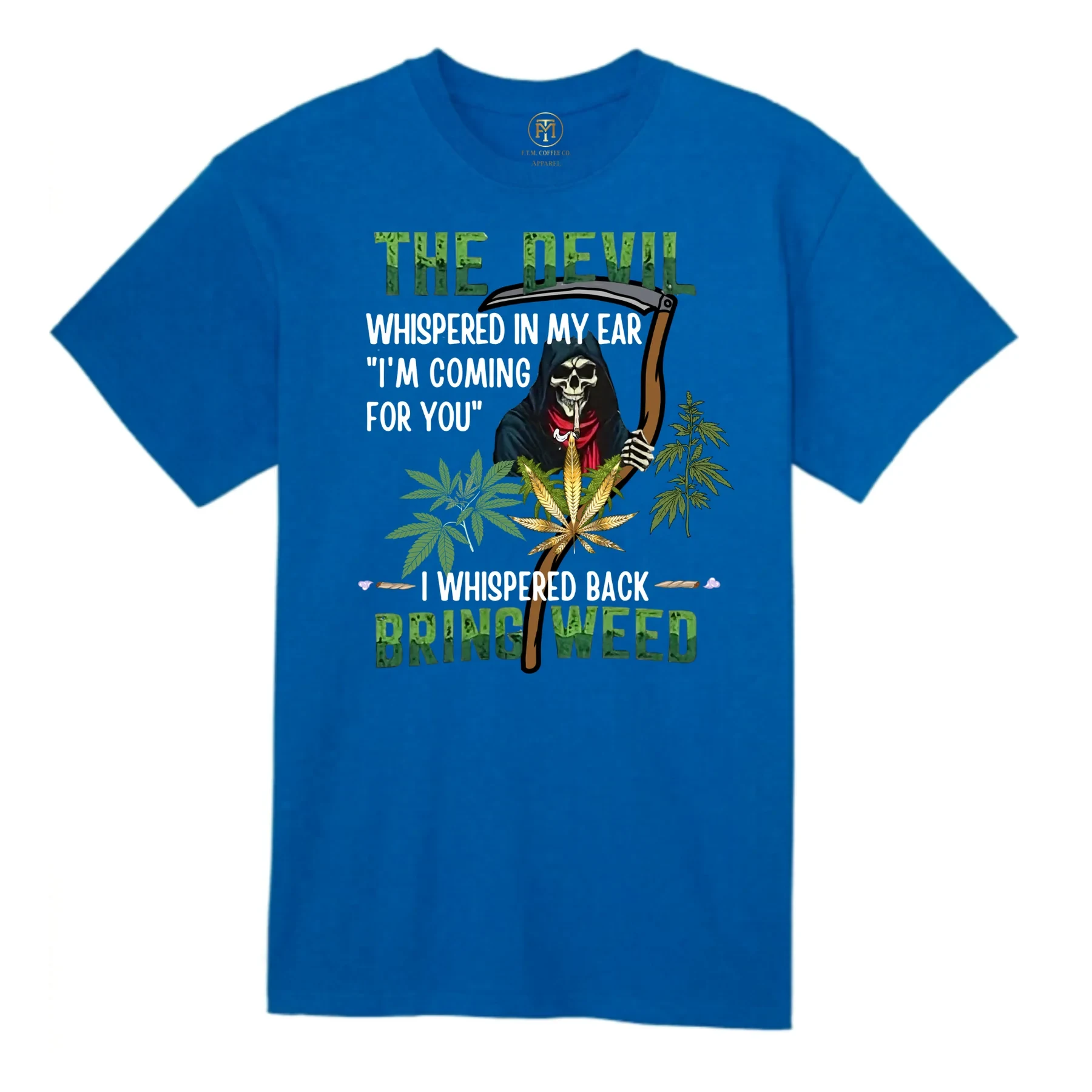 The Devil Said Bring Weed Funny T-Shirt product view 4