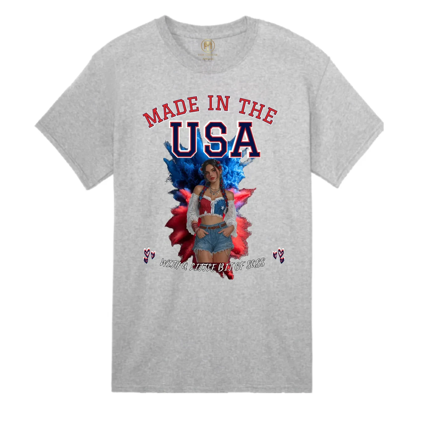 Made in the USA Patriotic Woman T-Shirt – Little Bit of Sass product view 2