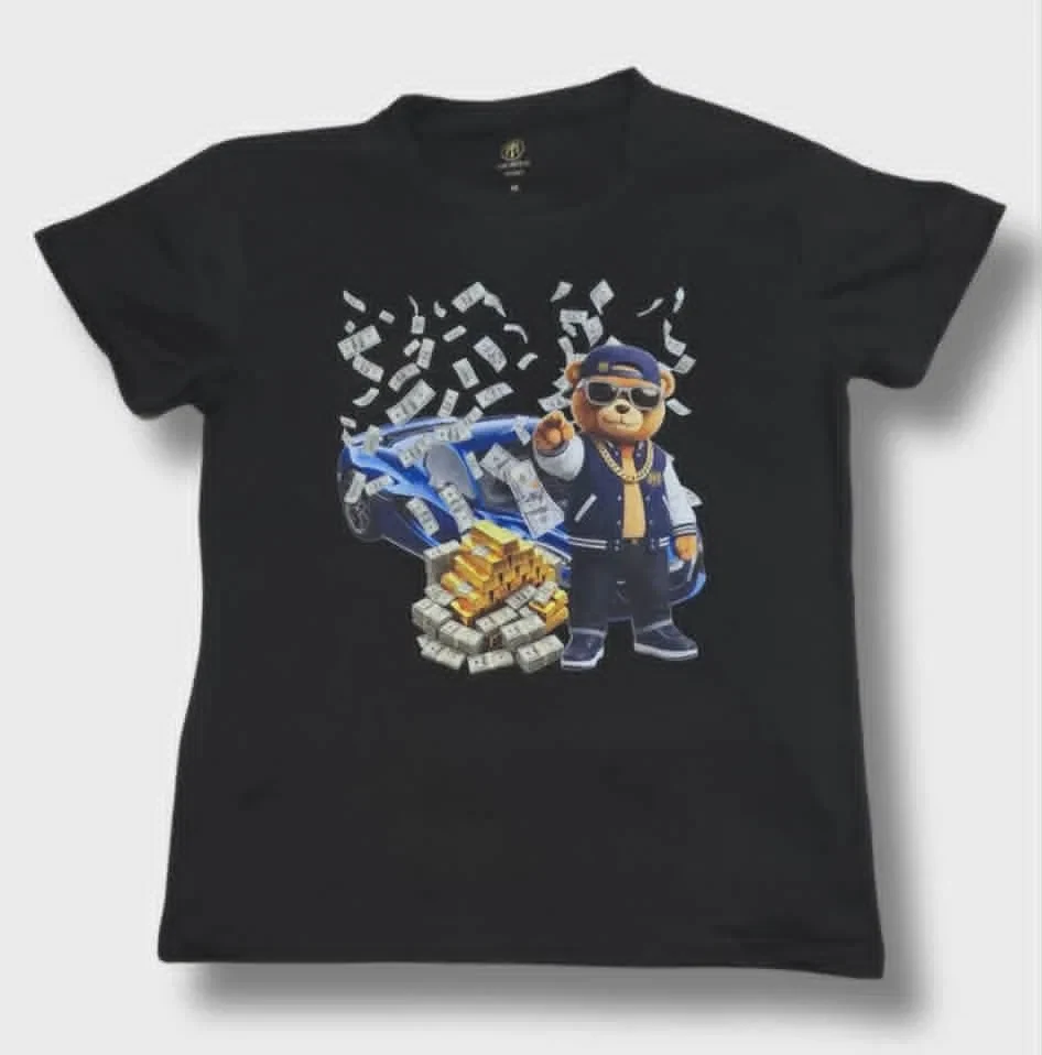 Money Rain Street Bear Youth T-Shirt