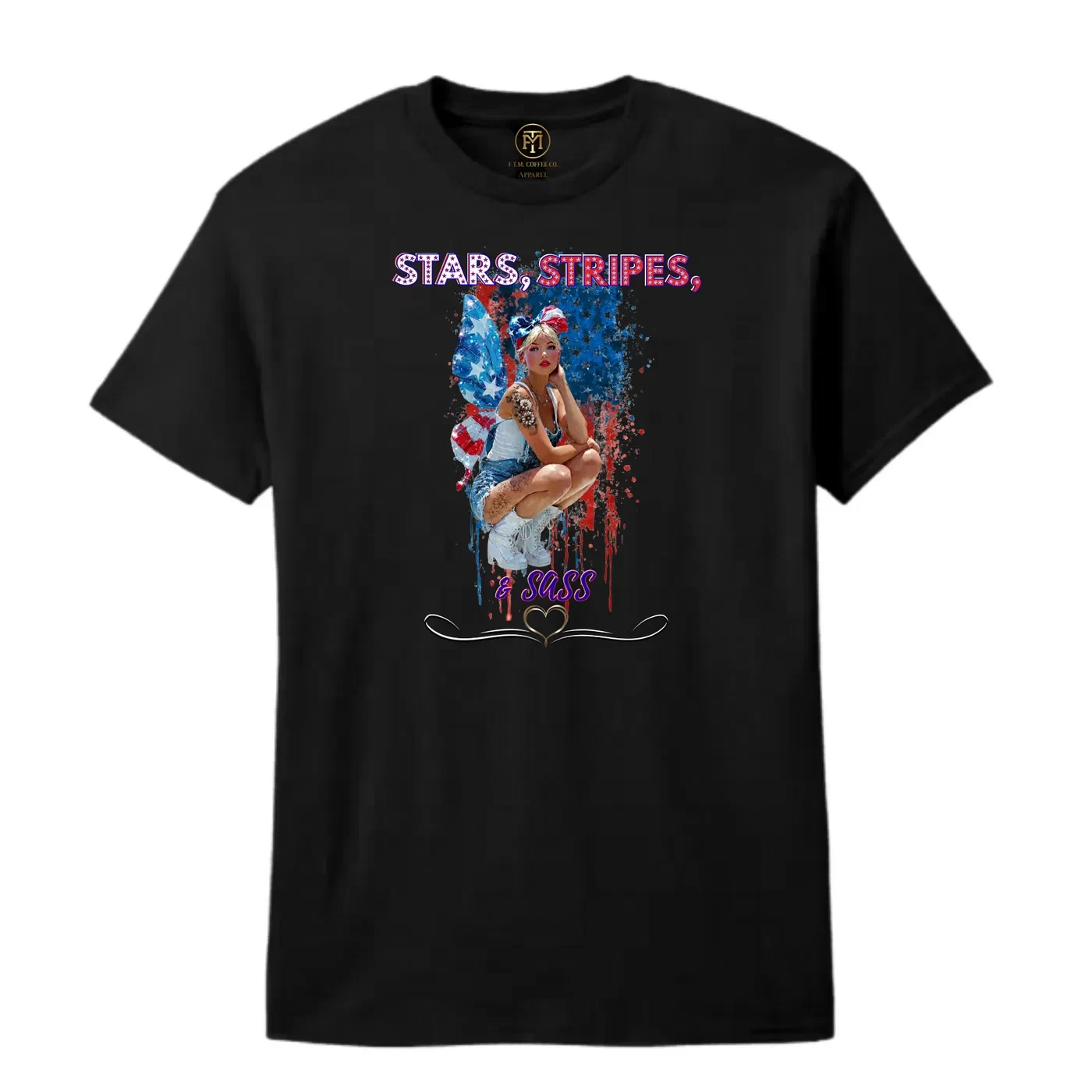 Stars Stripes and Sass Patriotic Pin-Up T-Shirt