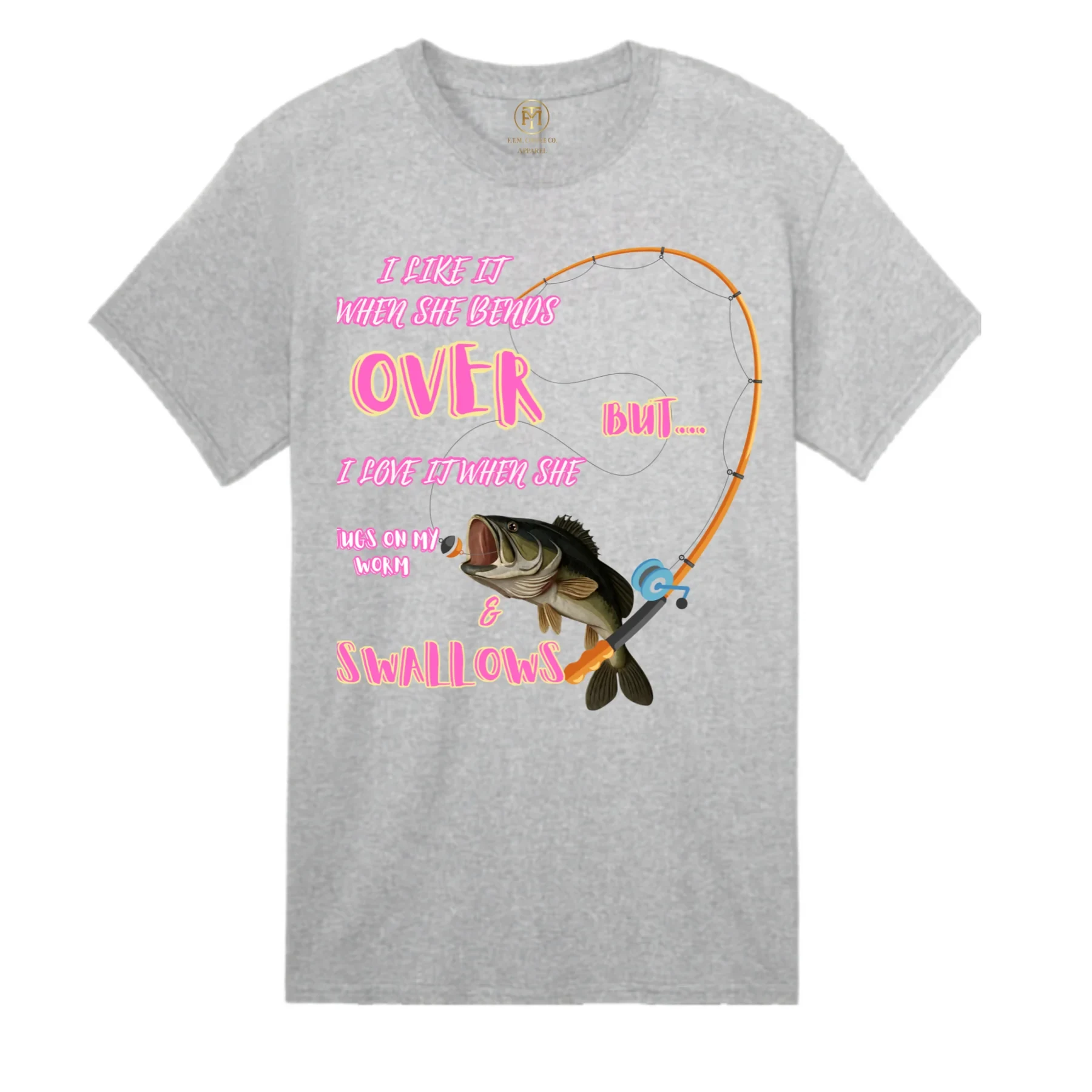 Tugs on My Worm Funny Fishing T-Shirt product view 2