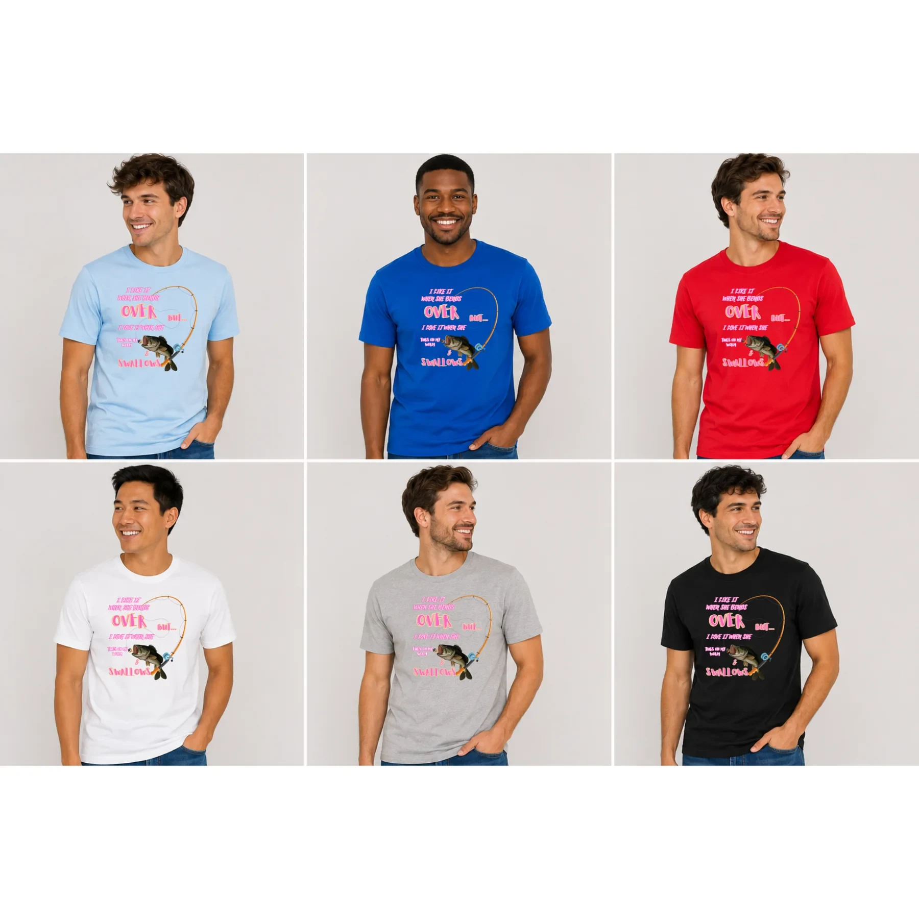 Tugs on My Worm Funny Fishing T-Shirt product view 7