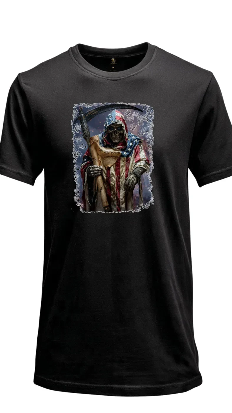 We the People Patriotic Grim Reaper T-Shirt product view 2