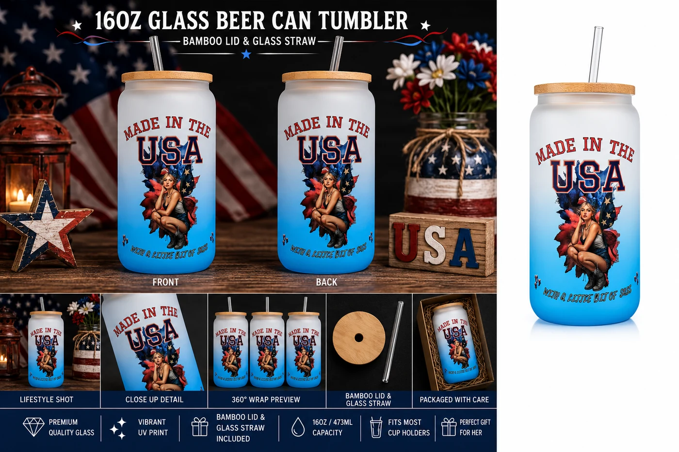 Finished Made in the USA Frosted Gradient tumbler