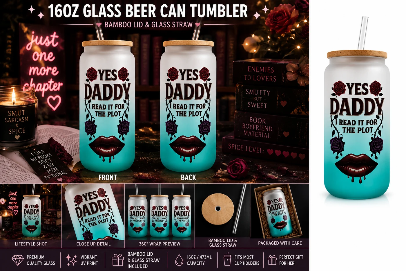 Finished Yes Daddy Frosted Gradient tumbler